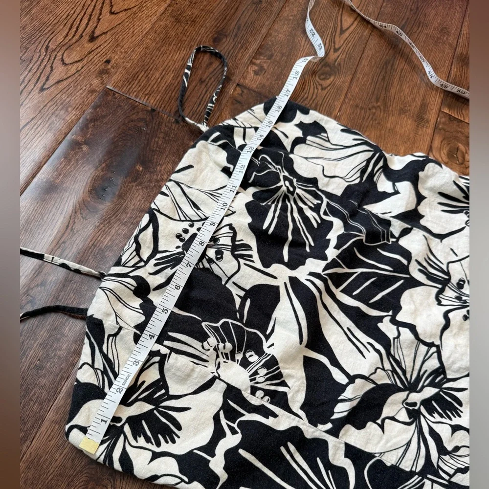GAP Dress - Linen Blend Black/Cream Print - Picture 6 of 10